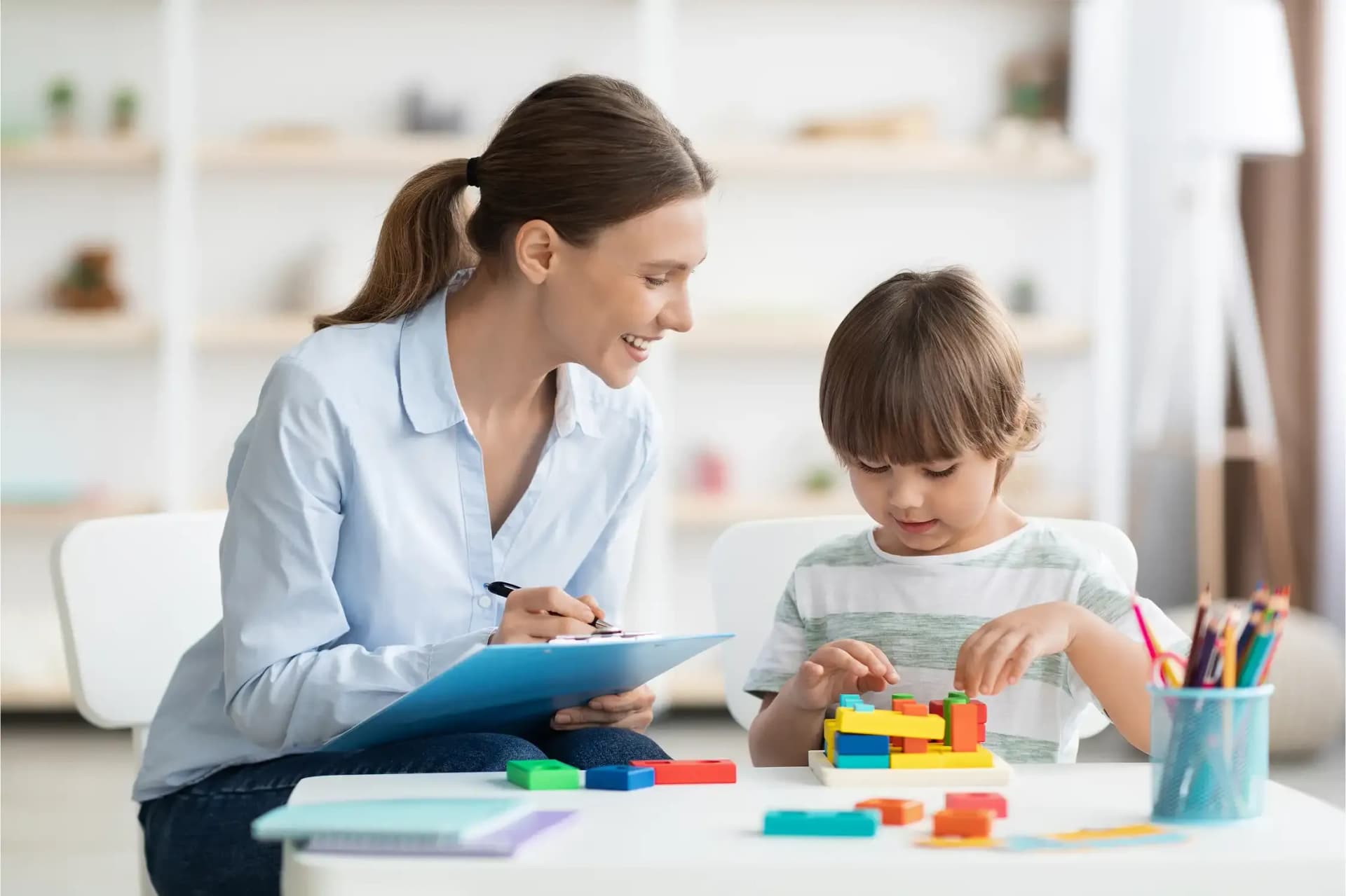 Therapist with child